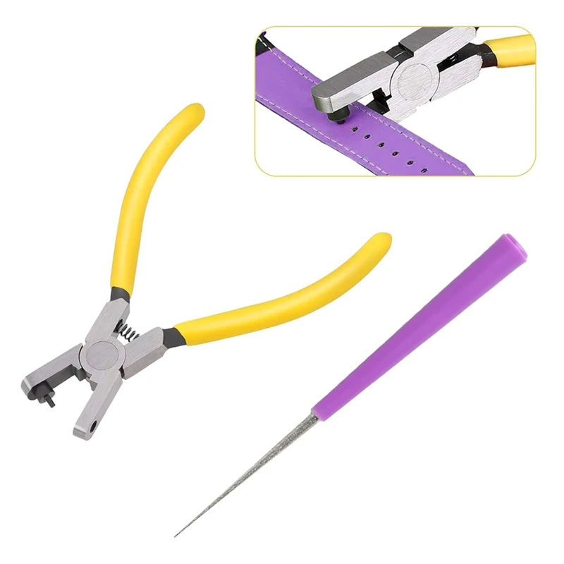 AA01-2Pcs Watch Band Leather Hole Punch Plier,2.0Mm Belt Hole Puncher For Leather Belt Punch Tool,For DIY Craft Shoe Fabric