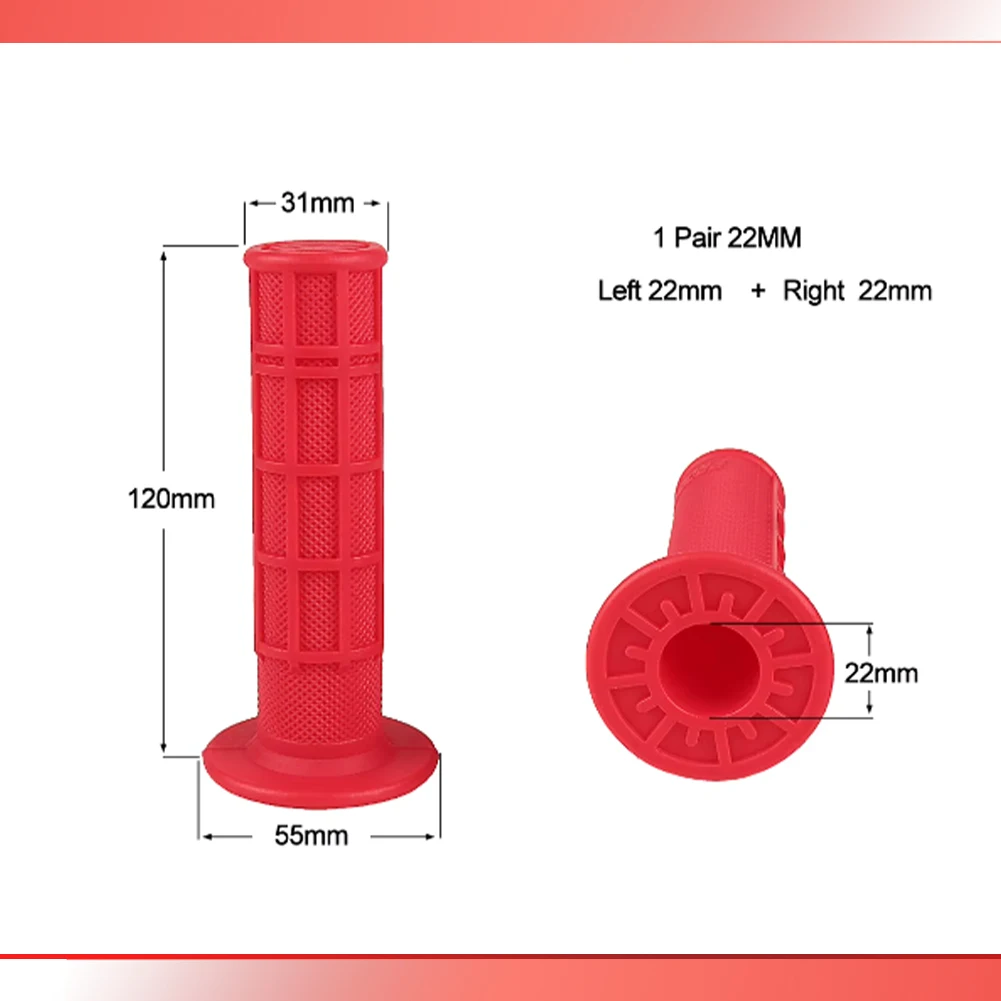Universal Motorcycle Durable Rubber Handlebar Grips (7/8 22mm)