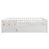 Twin Size Floor bed, integral construction with super high security barrier,wooden children's floor bed, white 5