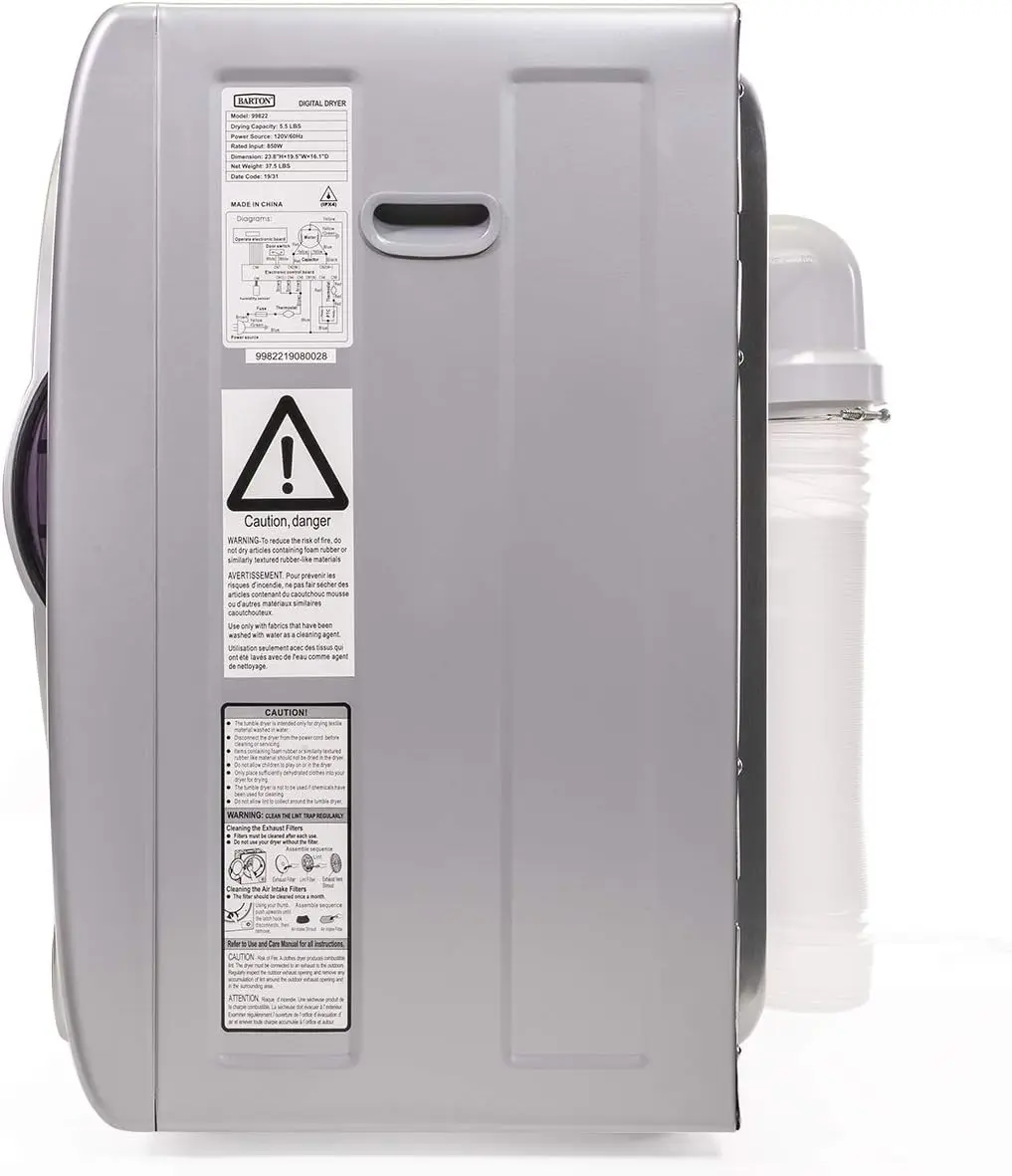 NEW Tumble Dryer Silver w/Digital Timer Automatic Portable Electric RV Apartment Clothes Laundry Compact 4