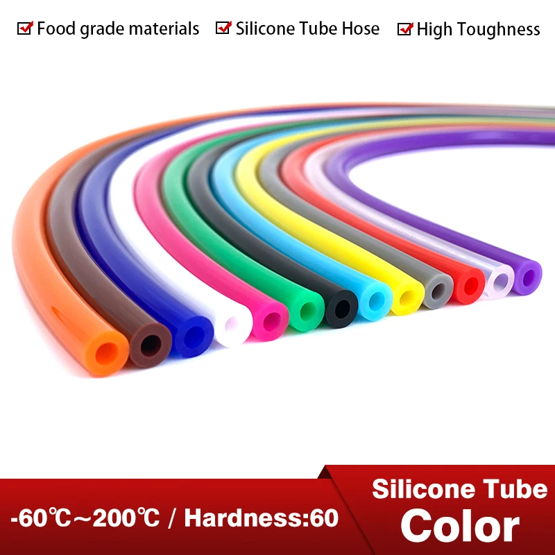 1-Meter Flexible Food Grade Silicone Tube – Colorful Soft Drink and Water Connector Hose
