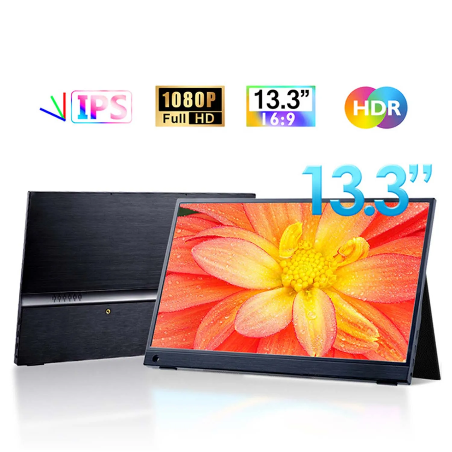 13.3 ġ 1080P ġ ޴  IPS HDR  C, USB  ÷ ǻ Ʈ PS4/5 ġ