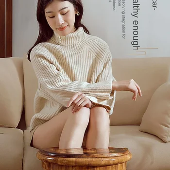 가정용 단단한 나무 발 스파 훈증 배럴, 종아리 발 목욕 양동이, 웰빙 마사지 발 담그는 양동이