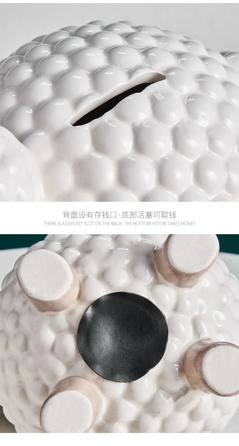 Cartoon Little Sheep Piggy Bank Ornaments Home Decor Living Room Girls Bedroom Bedside Christmas Home Children's Toys Gifts 5