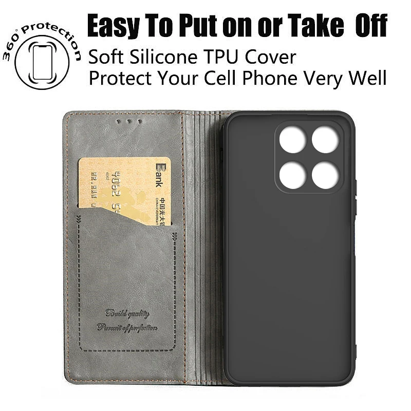 Leather Wallet Flip Case - Stylish Phone Cover