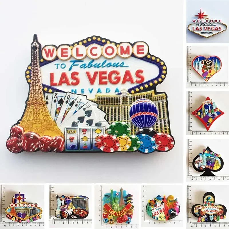 

World Tourism Fridge Magnet Souvenir USA Las Vegas Florida Cultural Landscape Refrigerator Stickers Gift Set Home Decoration