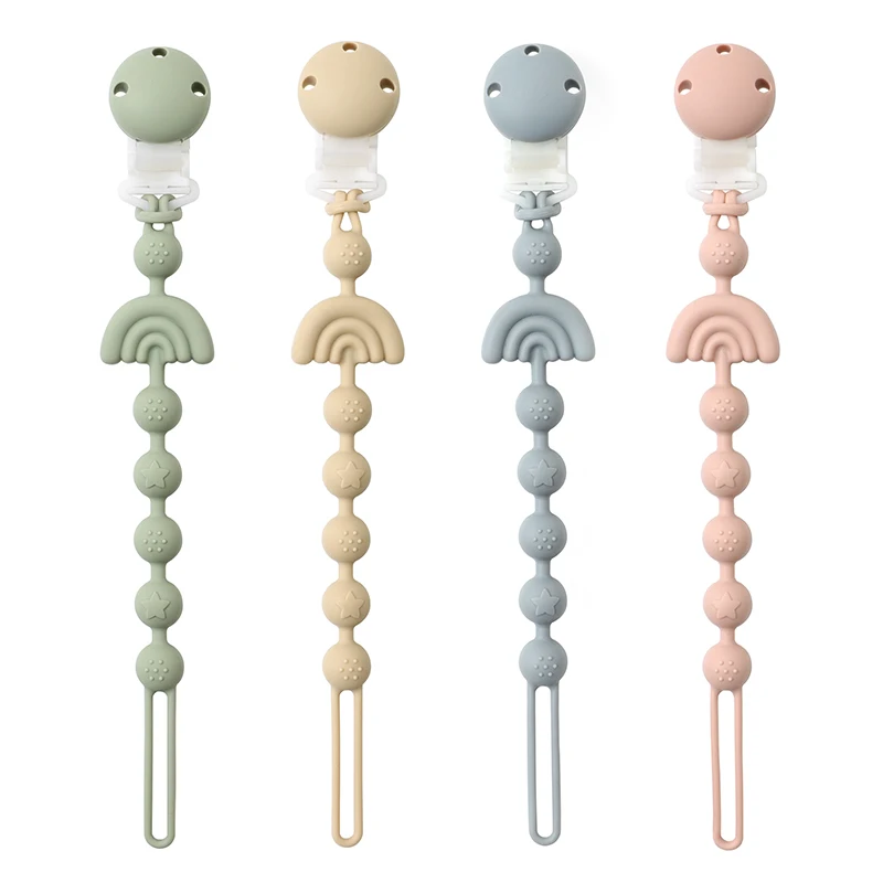 Baby Silicone Pacifier Chain Clip Dummy Nipples Holder Clips BPA Free Babies Teething Chain Toy Gifts For Cute Baby Accessories coskiss wooden pacifier clip silicone beads cute feather silicone pacifier chain baby teething toy baby chew molar toy gifts