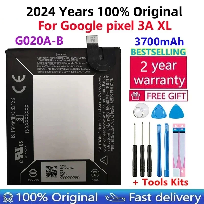 

100% Original New High Quality 3700mAh G020A-B Phone Replacement Battery For HTC Google Pixel 3A XL Batteries Bateria+Free Tools