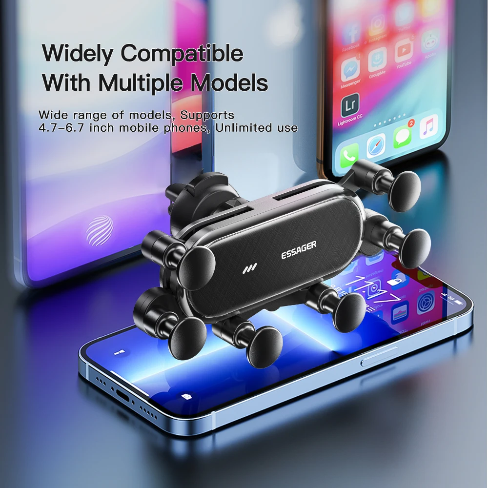 Kaufe SEAMETAL Gravity Autotelefonhalter Air Vent Clip Mount Mobiler  Handyständer im Auto GPS-Unterstützung für iPhone 13 12 Pro Xiaomi Samsung