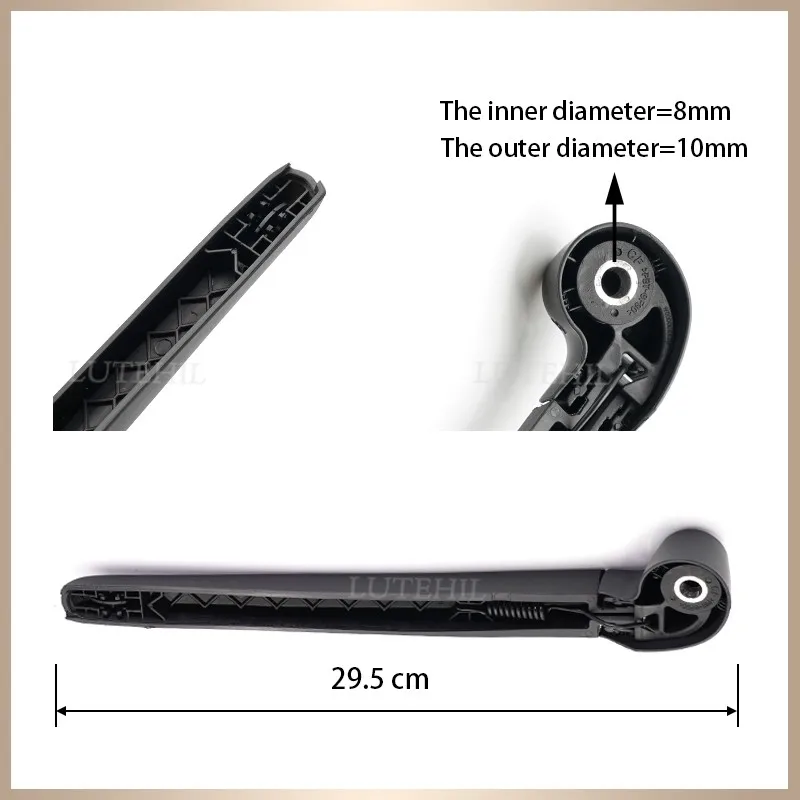 Wiper 14" Rear Wiper Blade & Arm Set Kit For VW Touareg 2011 2012 2013 2014 2015 2016 2017 Windshield Windscreen Rear Window 3