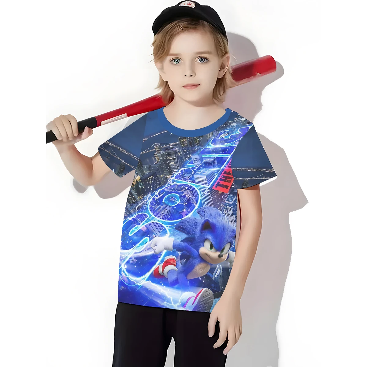 3D Print Cute Cartoon Baby Clothing 5 to 14 Years Male Outdoor Clothes for-S-sonics-Children Boy Girl Child T-Shirt Top Shirts 4