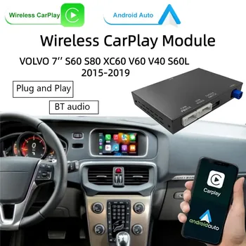 CarPlay Inalámbrico y Android Auto para Volvo V40 2015-2018 XC60 S60L, Interfaz de 7', MirrorLink, AirPlay, Compatible con Cámara de Reversa 1