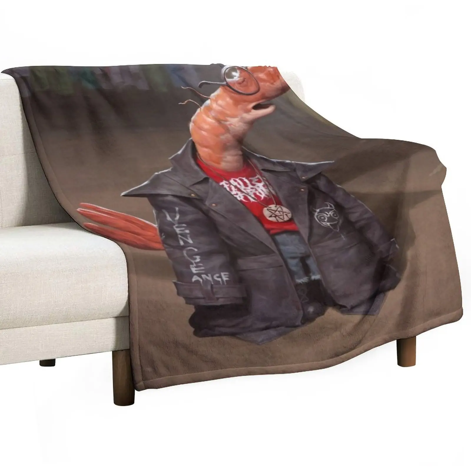 

Shrimp Smiling friends Throw Blanket Soft Picnic Travel Baby Blankets