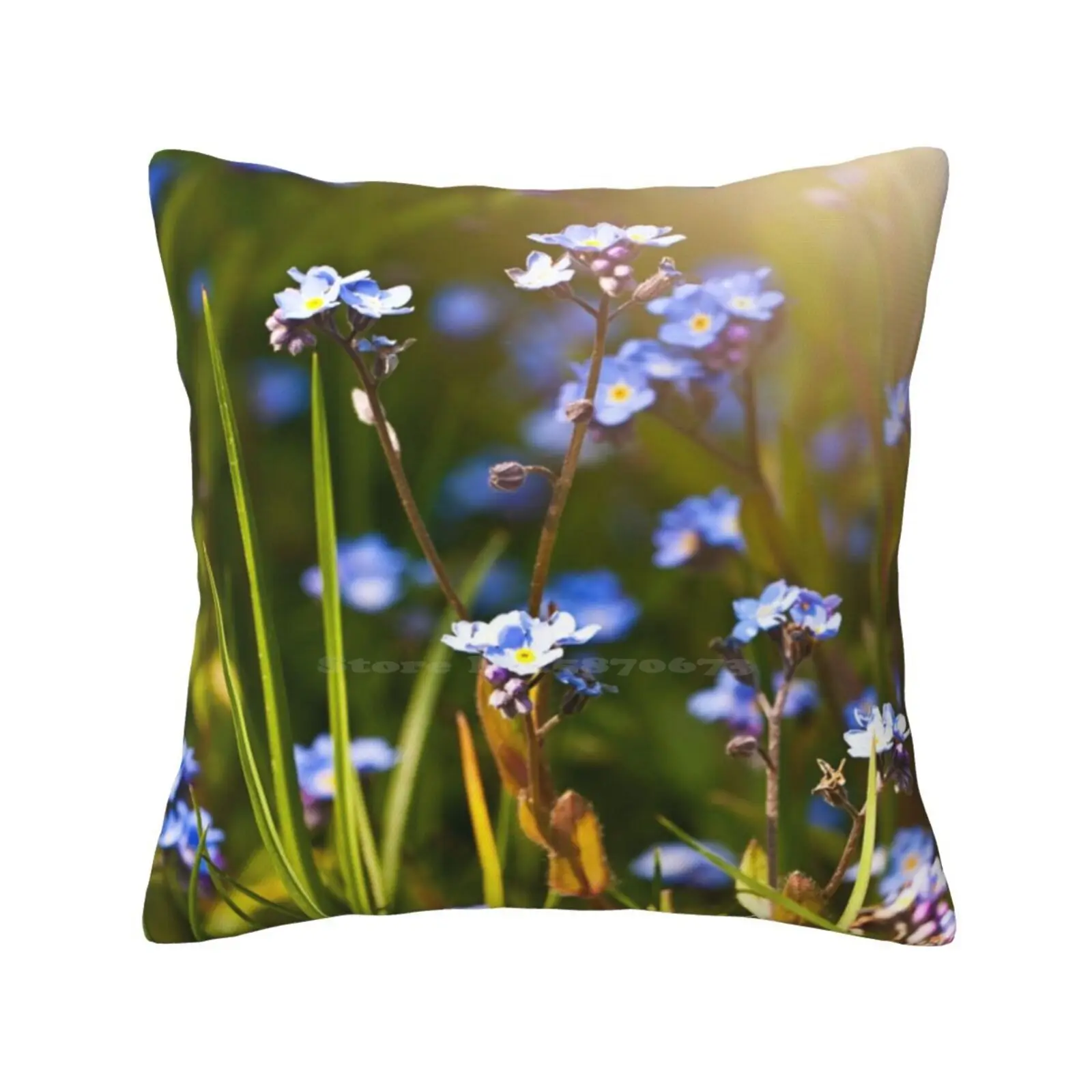 

Forget Me Not Pillowslip Pillowcase Bright Sunlight Flower Forget Me Not Blue Little Nature Spring Sunshine Artsandsoul Close