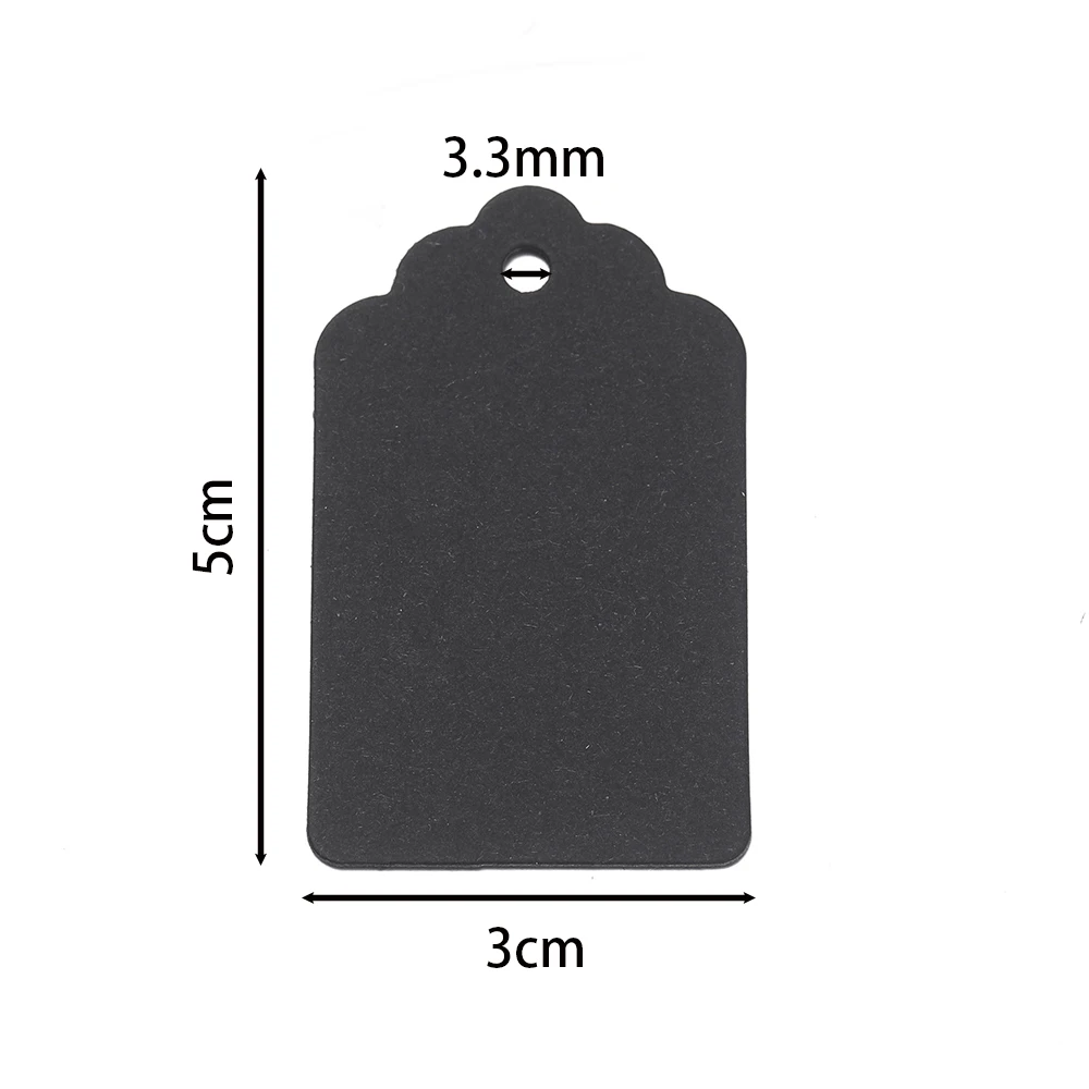 100pcs/Lot 5*3cm Packaging Label Brown Kraft Black White Paper Blank Hang Tags For DIY Handwritten Message Bookmark Gift Tags