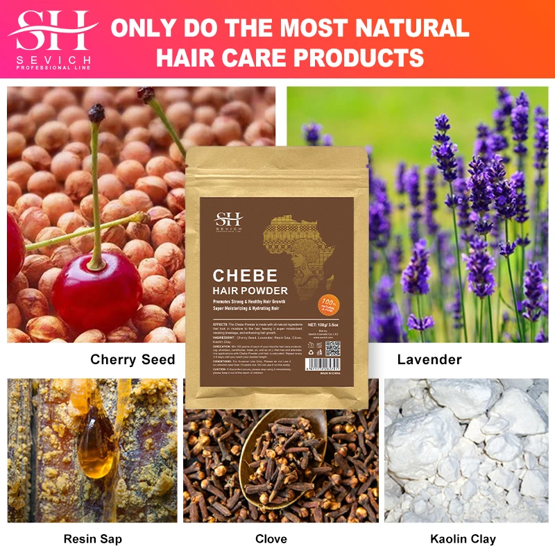 Sevich Chebe Powder Effective Growthing Hair Improves Hair Density Nourishes Follicles Fast Regrowth Product 100g
