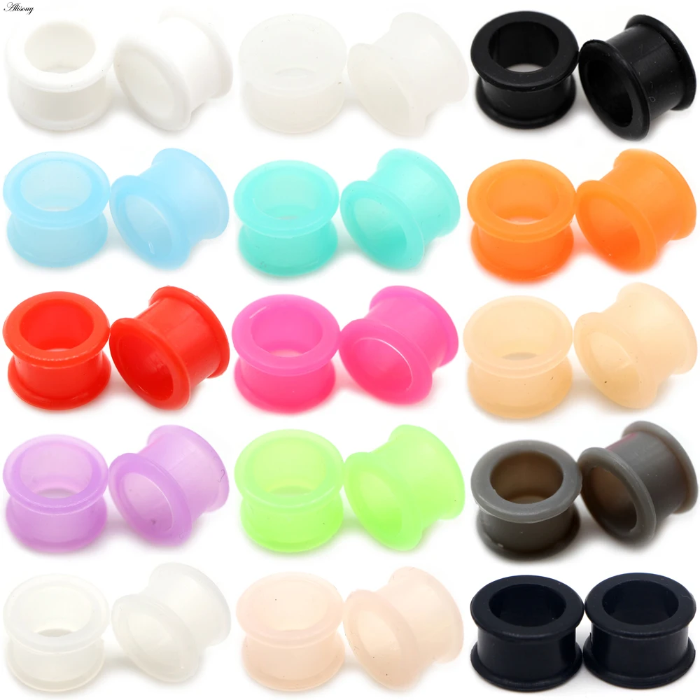 1 Pair Ear plugs High Quality piercing Thin Silicone Flexible Body ...