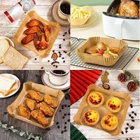 Accessoires de friteuse à Air épais Extra Large, papier de cuisson pour friteuse à air, doublure en papier jetable, parchemin antiadhésif, papier de cuisine pour four 4