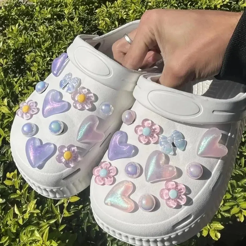 24개입 달콤하고 귀여운 빈티지 진주 신발 장식 우아한 디자이너 꽃 장식 액세서..