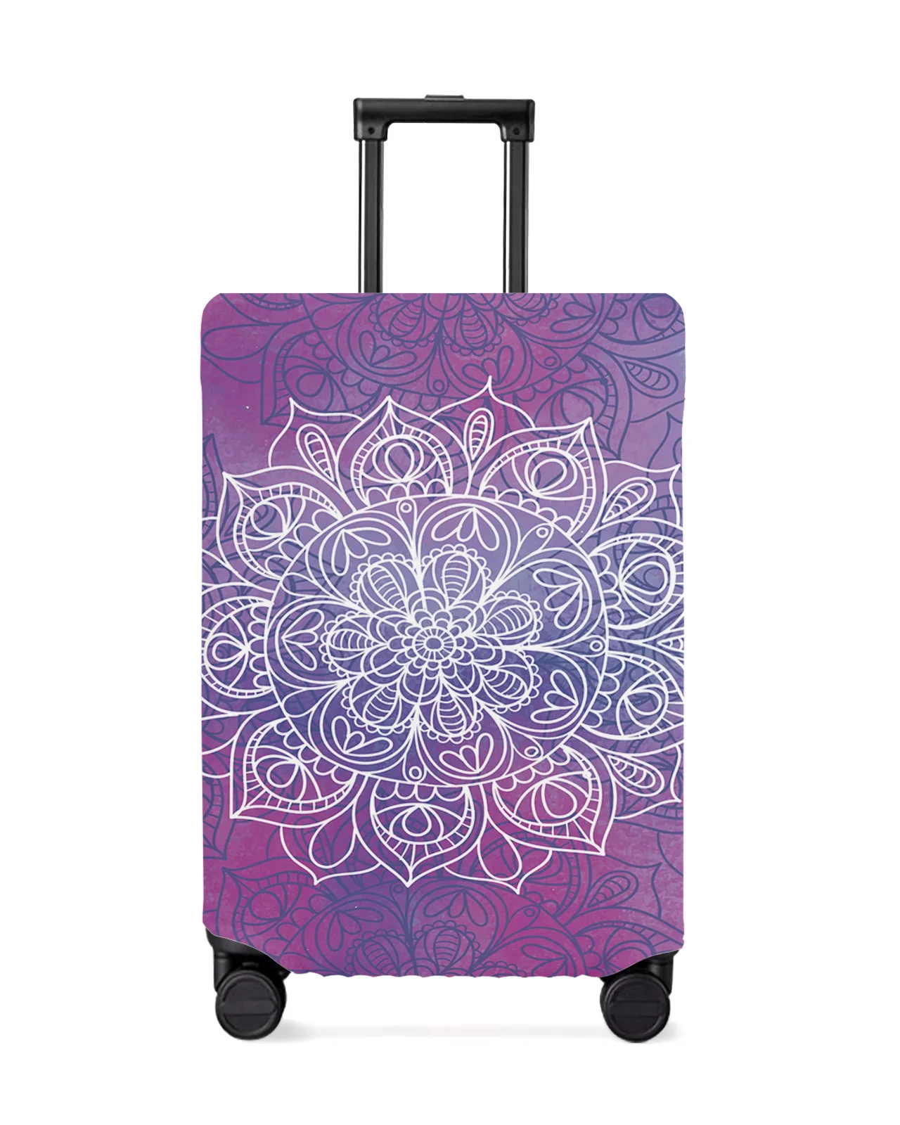 

Purple Watercolor Mandala Travel Luggage Protective Cover for Travel Accessories Suitcase Elastic Dust Case Protect Sleeve