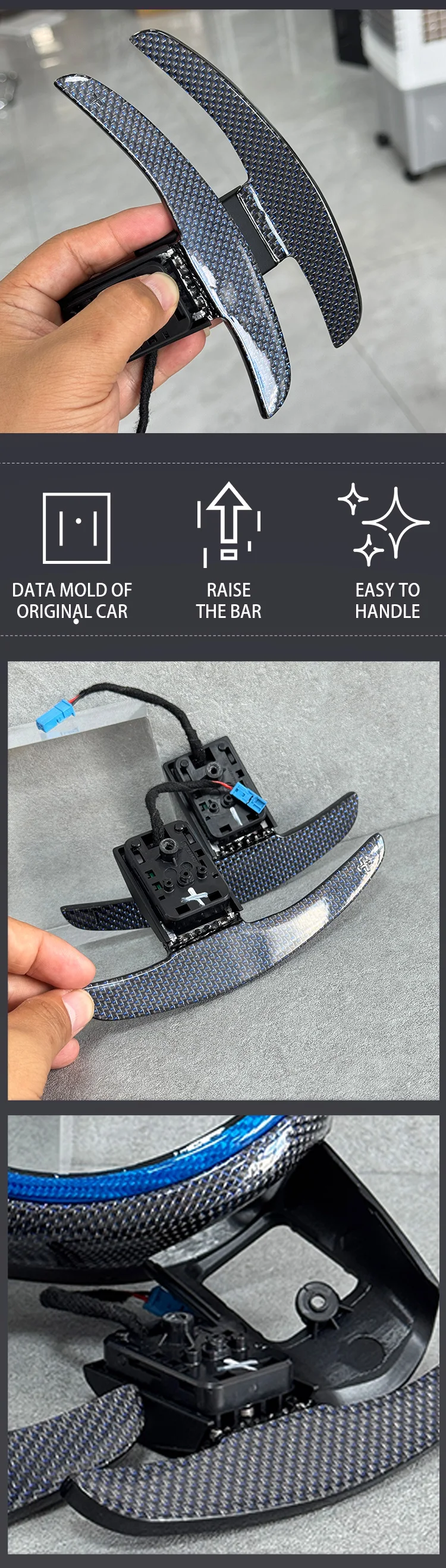 Suitable for BMW new 2345 series X3X4X5X6 modified M3M4M5 blue style carbon fibe