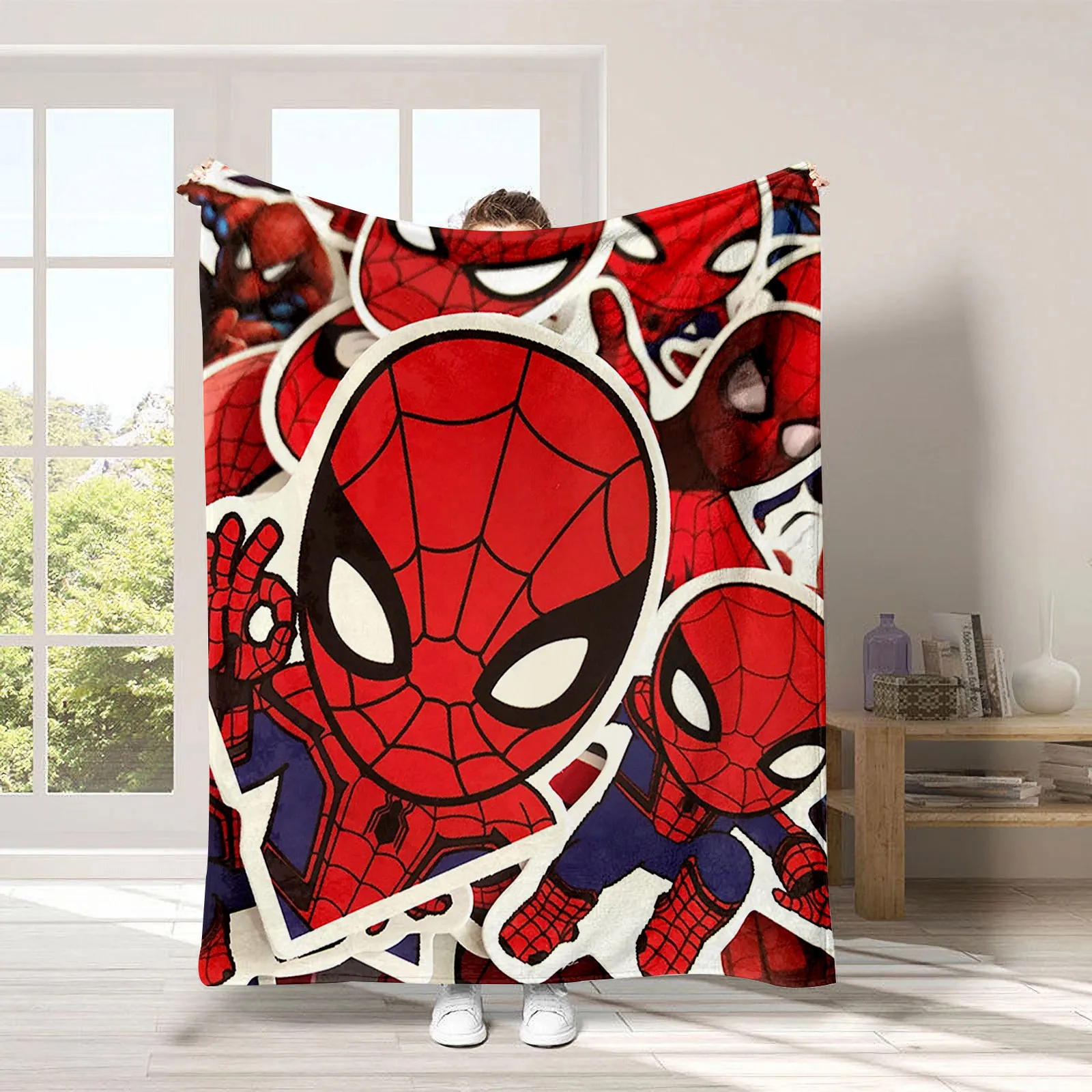 

Новое фланелевое одеяло в стиле комиксов Marvel Человек-паук с милым мультяшным принтом летнее одеяло для ланча Кондиционер детское одеяло