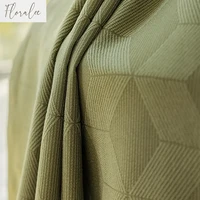 Chenille Blackout Curtains for Living Dining Room Bedroom Light Luxury French Matcha Green Sun Protection Home Decoration Custom 2