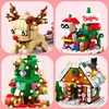 6 In 1 Upgraded Christmas Series Building Blocks Set With Light Creative Winter Village House DIY Bricks Toys For Kids Xmas Gift 4