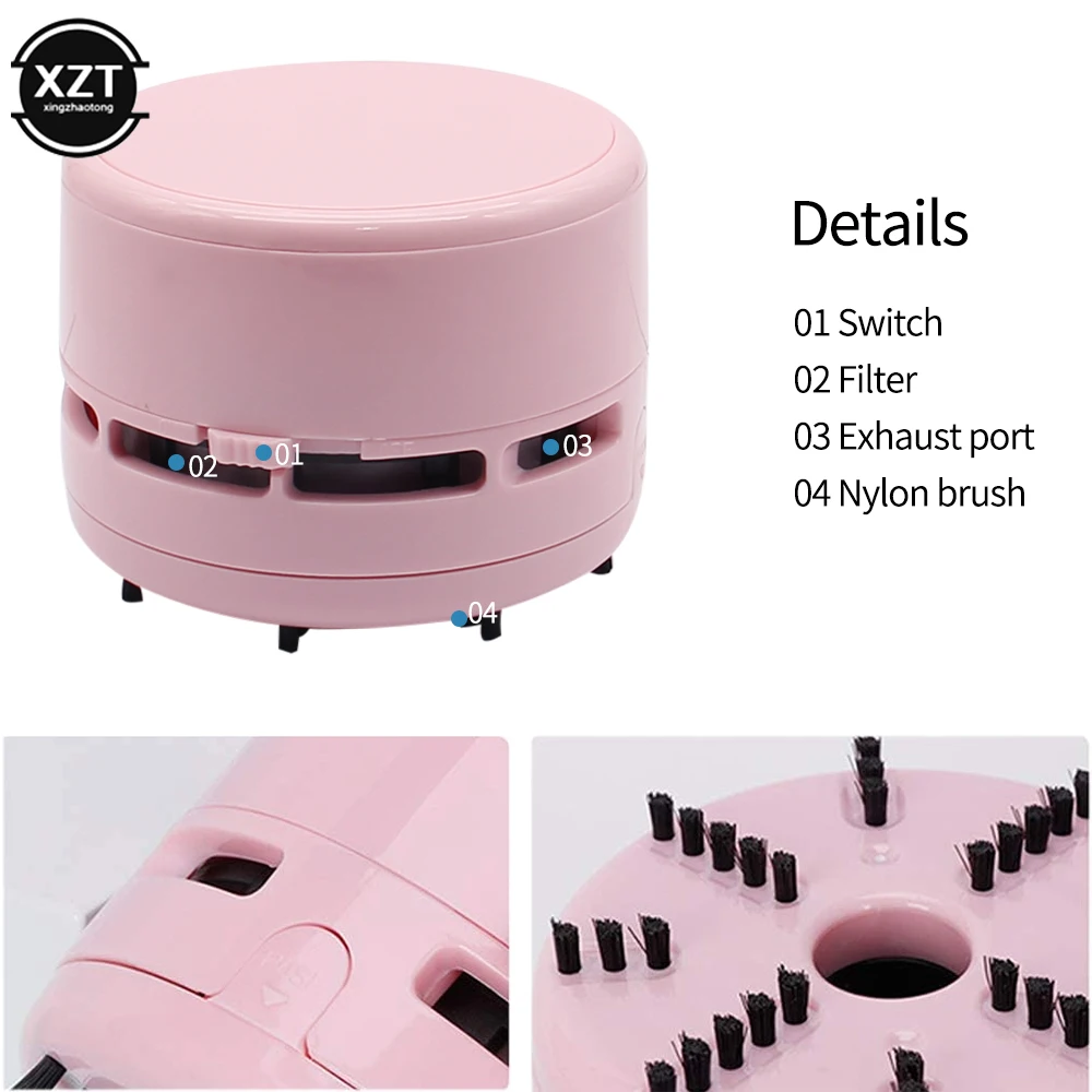 Desktop Mini Vacuum Cleaner Creative Cartoon Home Office Car Vacuum Cleaner Desktop Dust Removal School Supplies