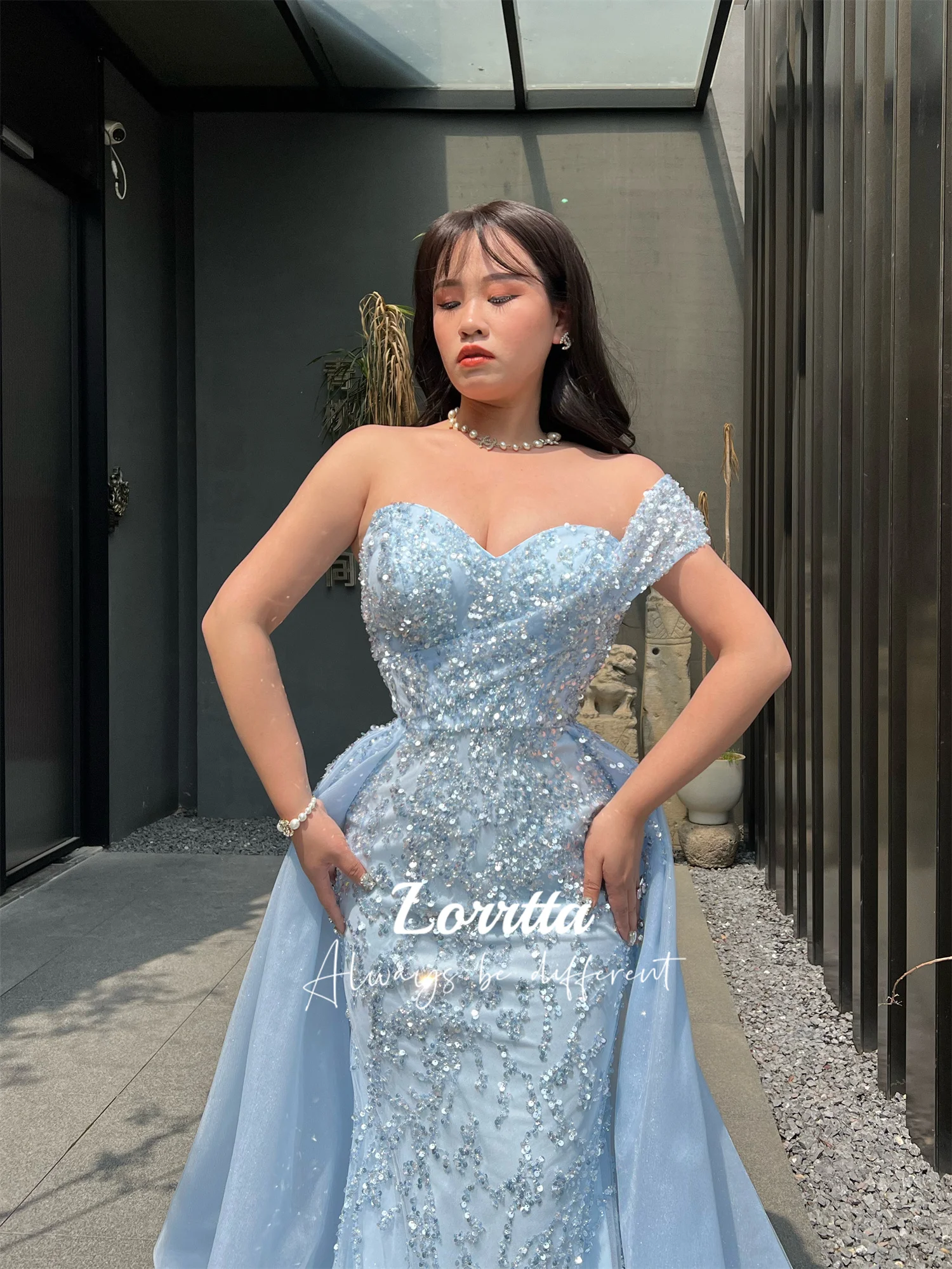 

Lorrtta Blue Dress Fashion Sexy Evening Gown Luxury Party Dress Women Wedding Party Graduation Formal Women's Prom Elegant Long