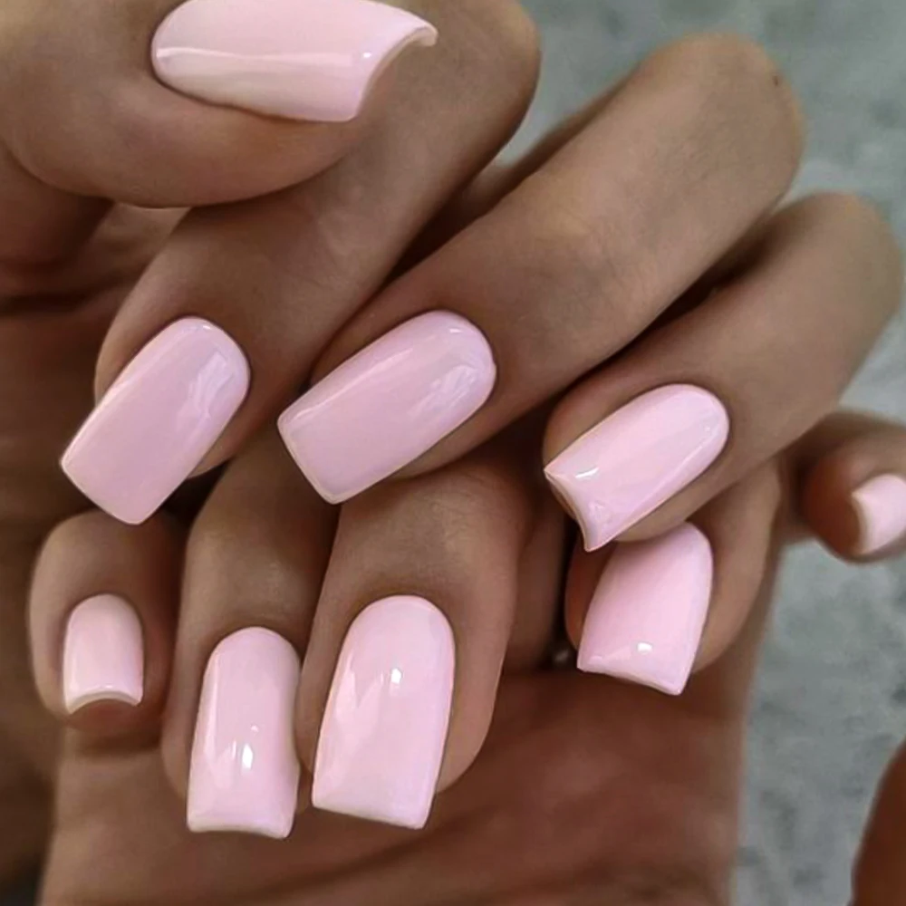 Milk White Press On Nails Medium Square Gel False Nails Full Cover Reusable Natural Acrylic Fake Tips Fingernails 100Pcs fake nails false nails nail tips false nail tips