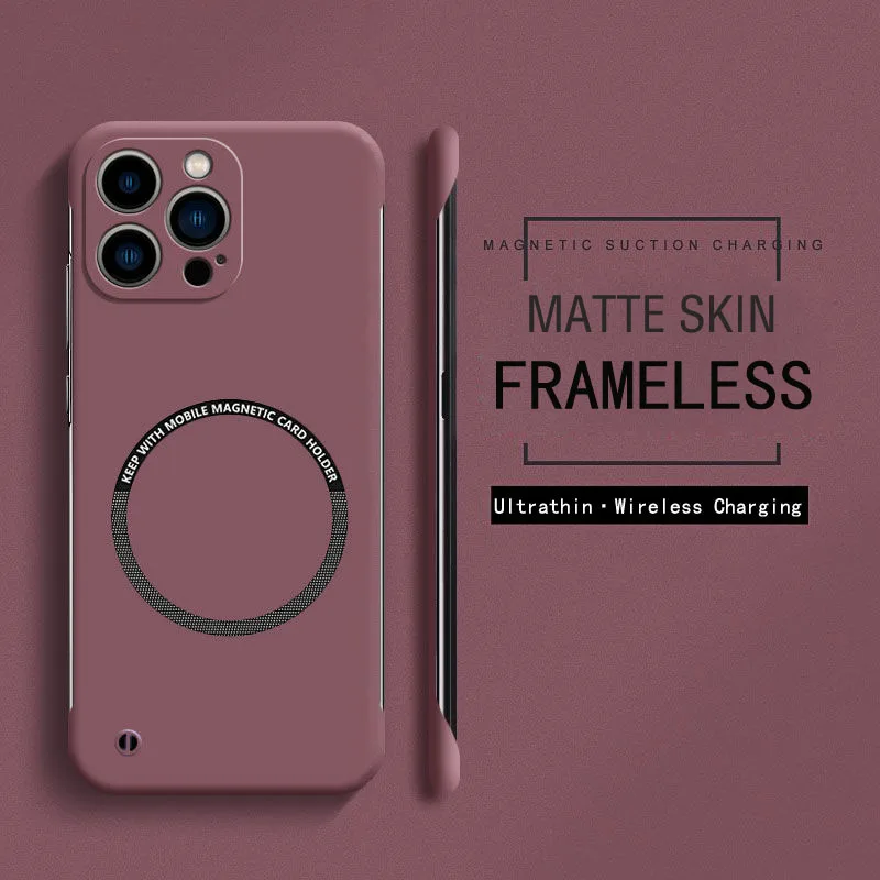 Frameless Ultra-Slim Magnetic Matte Phone Case with Hard PC Back Cover
