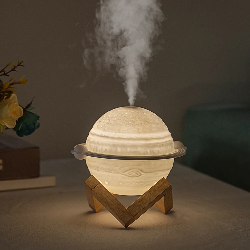 

200ml Air Humidifier Mini Portable Aromatherapy Humidifiers Diffusers 3D Jupiter Essential Oil Diffuser USB With Night Light