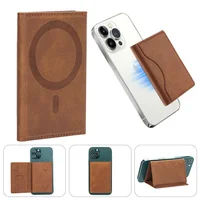 Magsafe – porte-cartes unisexe en cuir PU pour hommes, porte-cartes magnétique, portefeuille pour Apple pour téléphone 16 15 14 13 12 Pro Max Mini 1