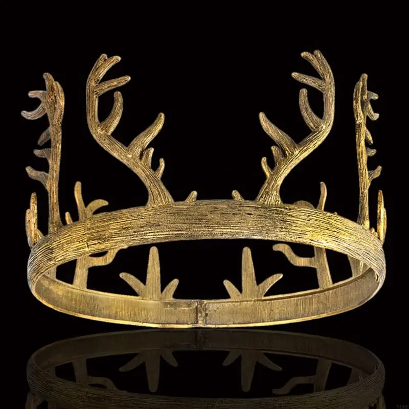 Königliches Geweih-Kopfschmuck, Haarband für Damen und Herren, Mottopartys, Hochzeiten, Halloween-Kostüm-Zubehör, Y08E – Detail 8