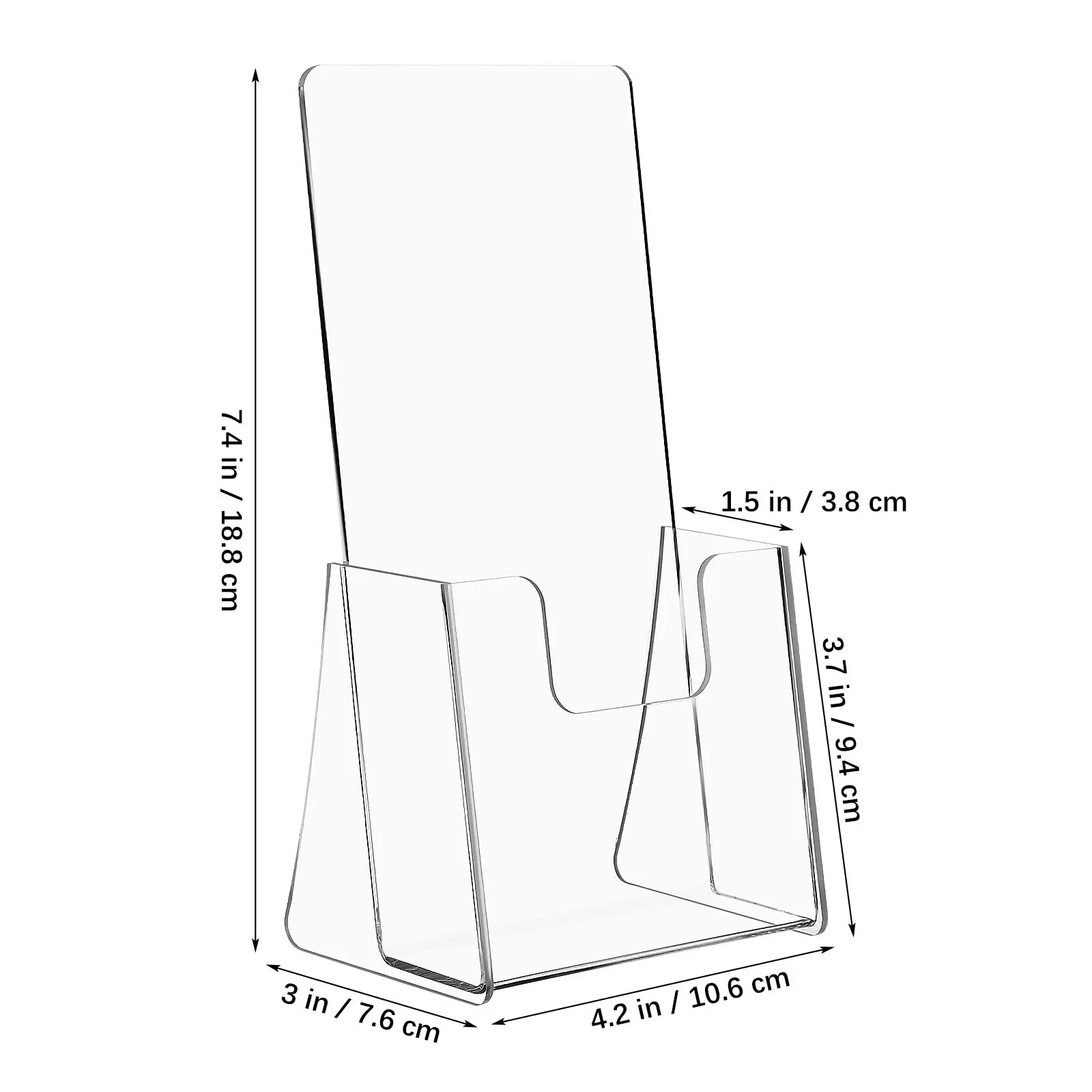 아크릴 브로셔 홀더 디스플레이 스탠드 투명하고 안정적인 경량 팜플렛 스탠드 소매점 사무실용 메뉴 정리대