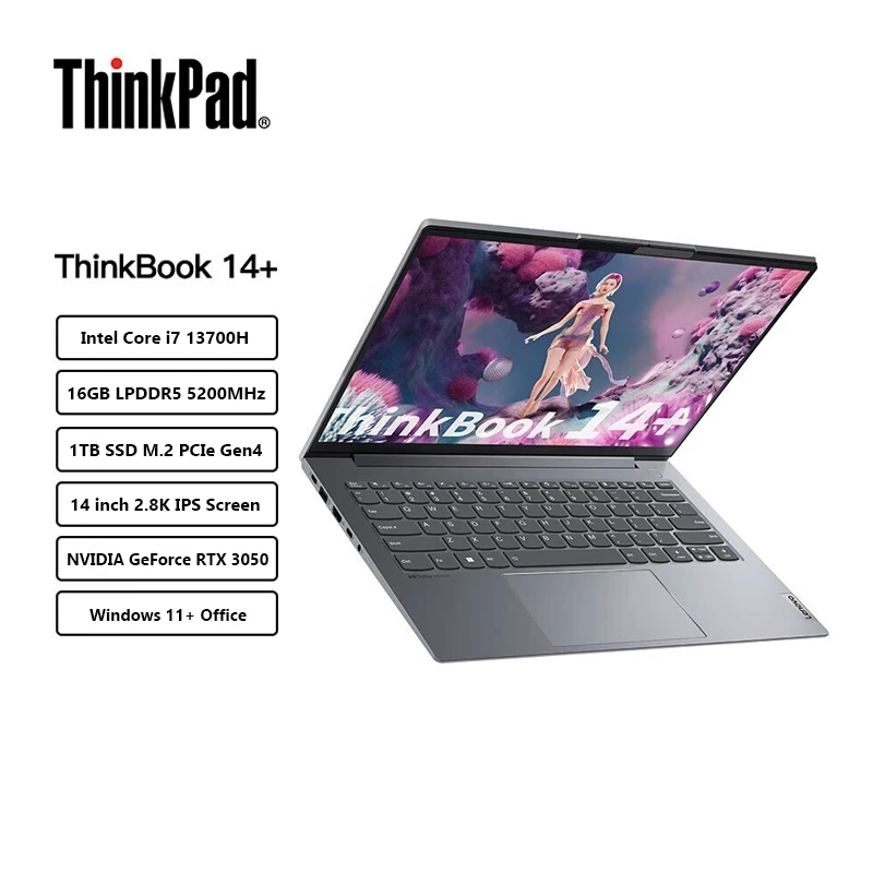 

Original Lenovo Thinkbook 14+ 2023 Intel I5-13500H/I7-13700H Iris Xe 2.8K 90Hz 14-inch Backlight Laptops Slim Notebook Computer