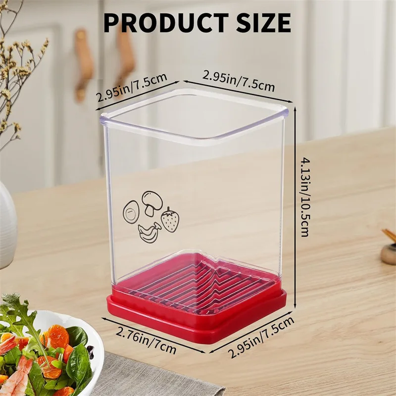 Description Picture 2 of itemNew Fruit Vegetable Speed Slicer with Push Plate Manual Cup Cutter Portable Banana Strawberry Slicing Tool Kitchen Accessories