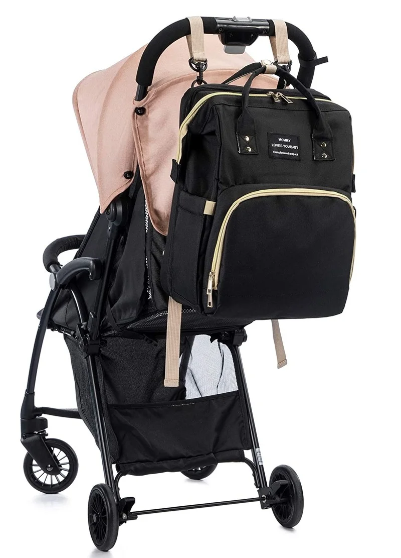 Foldable Baby Crib Changing Pad Diaper Bag Backpack USB Interface Babies Bags Station diaper bag diaper backpack