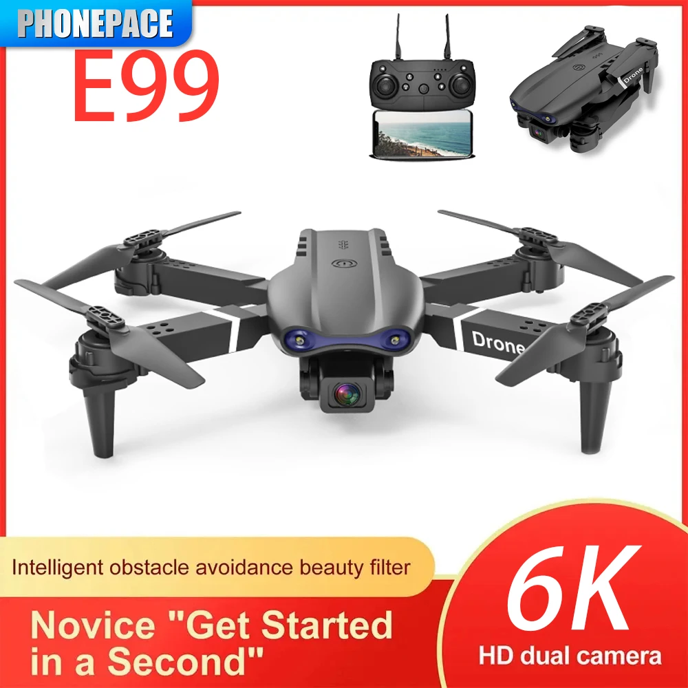 E99 Pro Drone Quadcopter Afstandsbediening Handvat Vier Assen Vliegtuig Hd 6K Fotografie Uav Hoogte Fixatie Helikopter Speelgoed