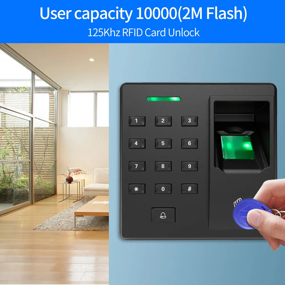 Biometric Fingerprint Scanner Access Control Keypad Standalone With Relay RFID 125K Wiegand Reader For Security Door Lock System