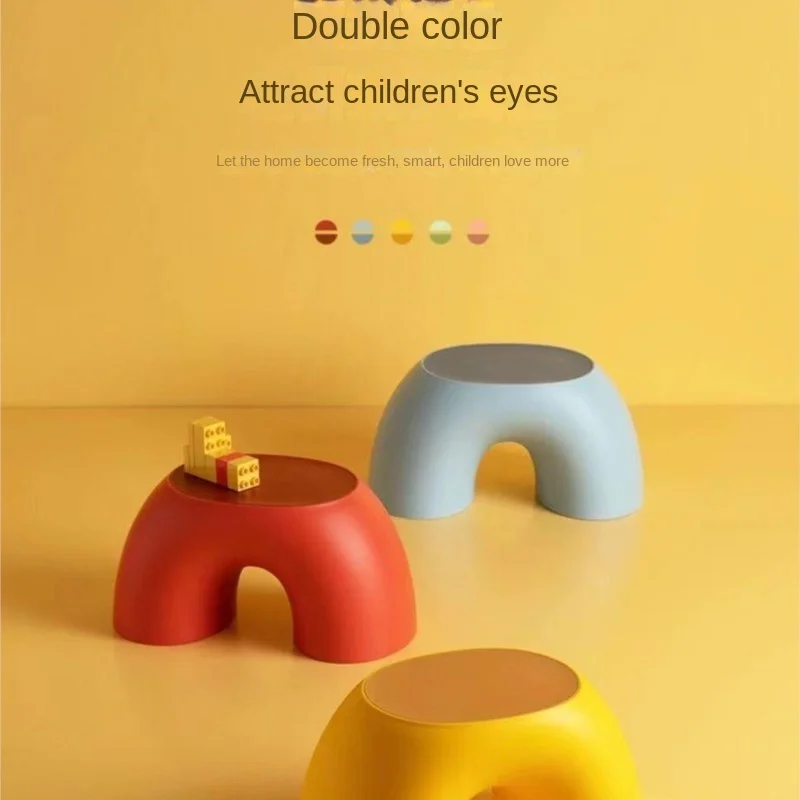 Cute Small Stool For Home Use Low Stool Suitable For Children Thick Plastic Material Sturdy Footstool Living Room Table