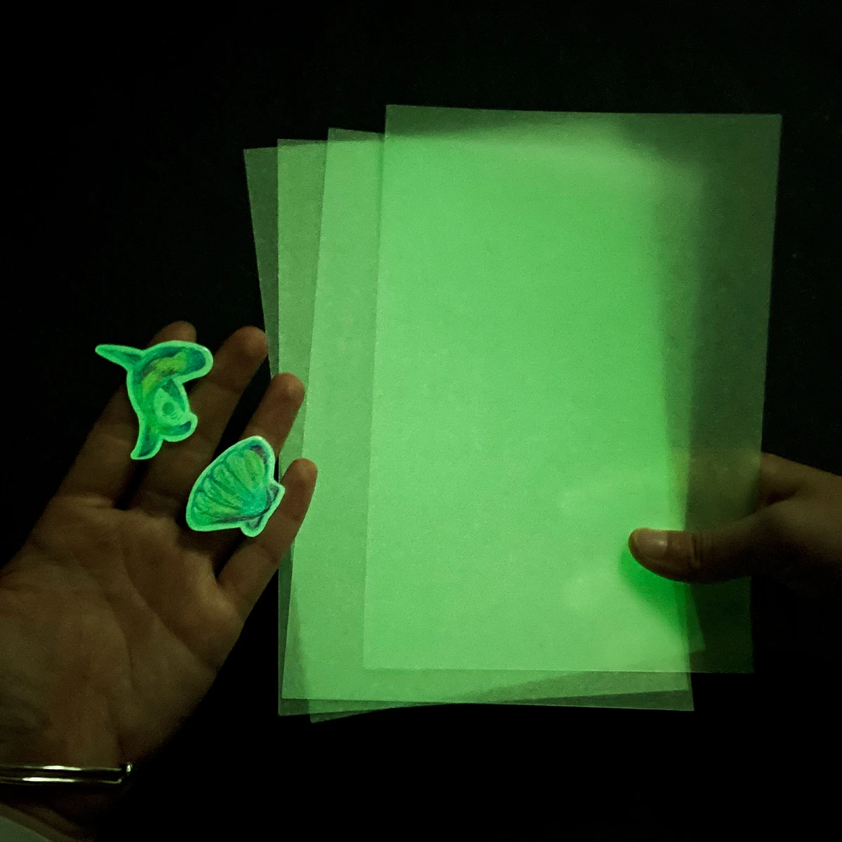 Luminous Heat Shrink Plastic Sheet Shrinkles Film Paper DIY Handmade Shrinky Pendant Keychain Craft Gift Making Materials 5Pcs