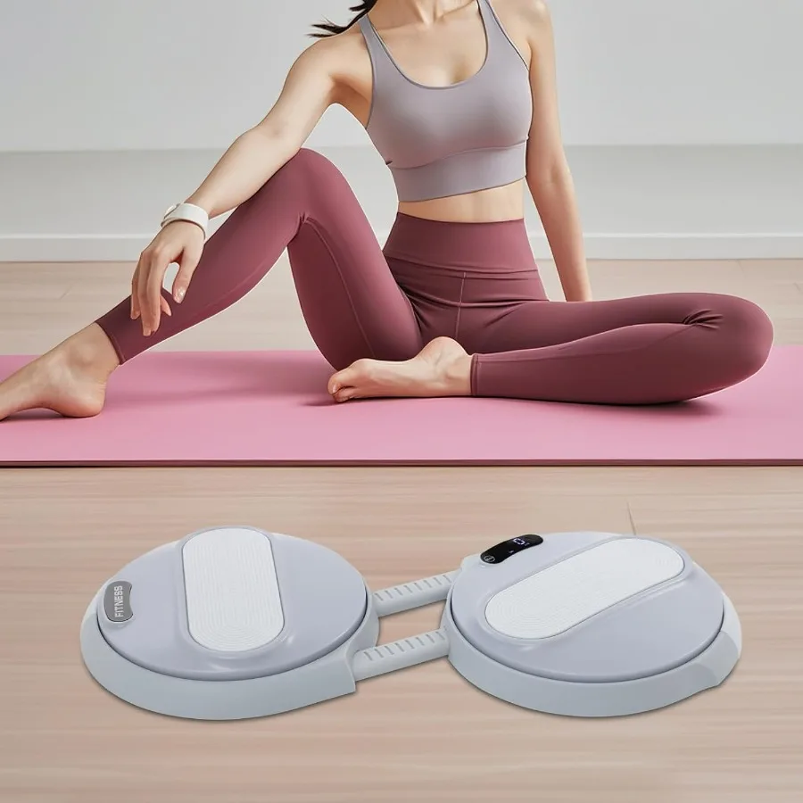 Ab Twister Board, Adjustabl Waist Twister Machine with Elastic Tension Ropes & LCD Display, Ab Machine Weight for Slim Waist and