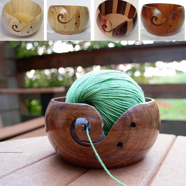 Honeycomb Yarn Bowl Handmade of Natural Wood, Knitting Organizer for Craft  Accessories Storage, Crochet Yarn Holder 