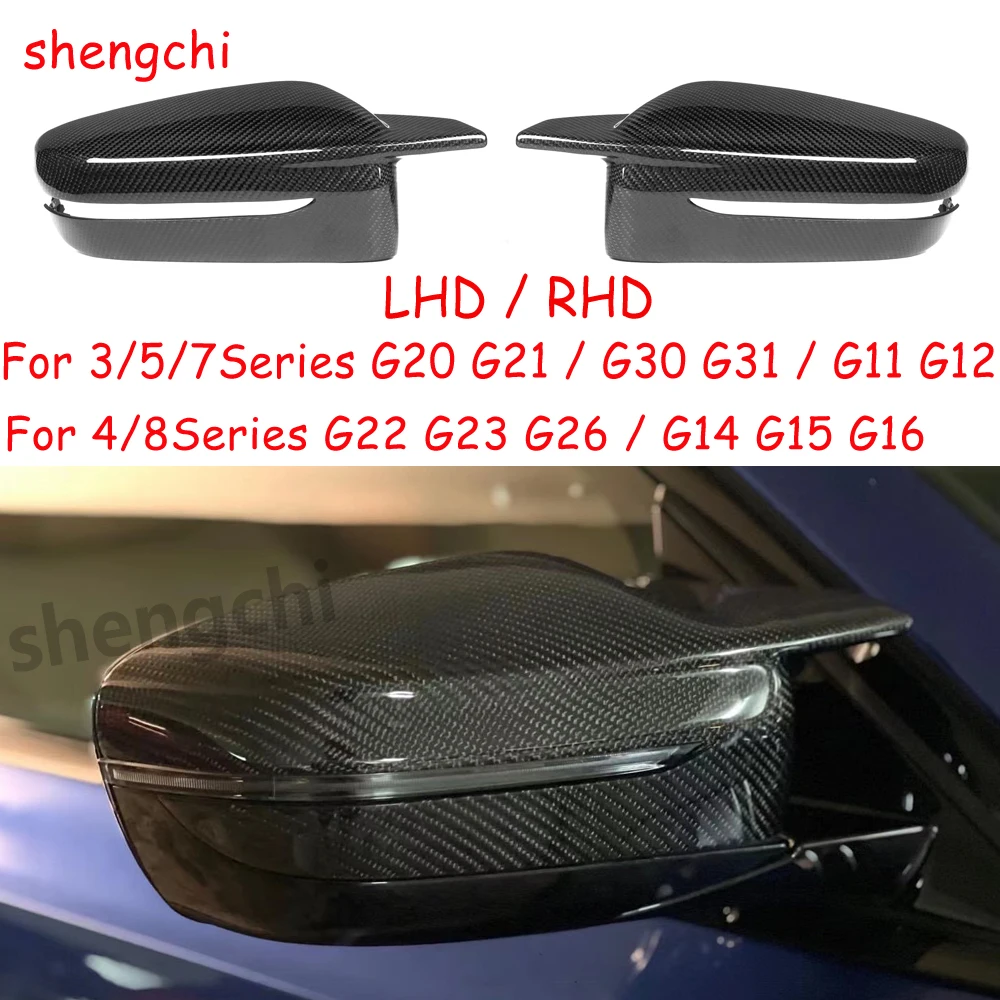 

for BMW 3 4 5 7 8 Series G20 G21 G22 G23 G26 G30 G31 G11 G12 G14 G15 G16 Carbon Fiber Side Door Replacement Mirror Cover Caps