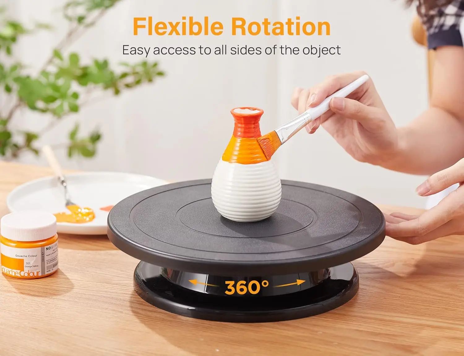 Turntable Rotate Turntable Sculpting Wheel Revolving Cake Turntable Black Painting Turn Table Lightweight Stand for Paint Spraying Spinner pottery wheel ceramic tools spinning turntable