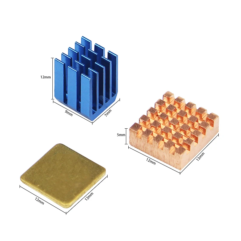 ITSTUFF Raspberry Pi - Set dissipatore di calore in alluminio + rame + nastro adesivo per Raspberry Pi 4 B, 3B