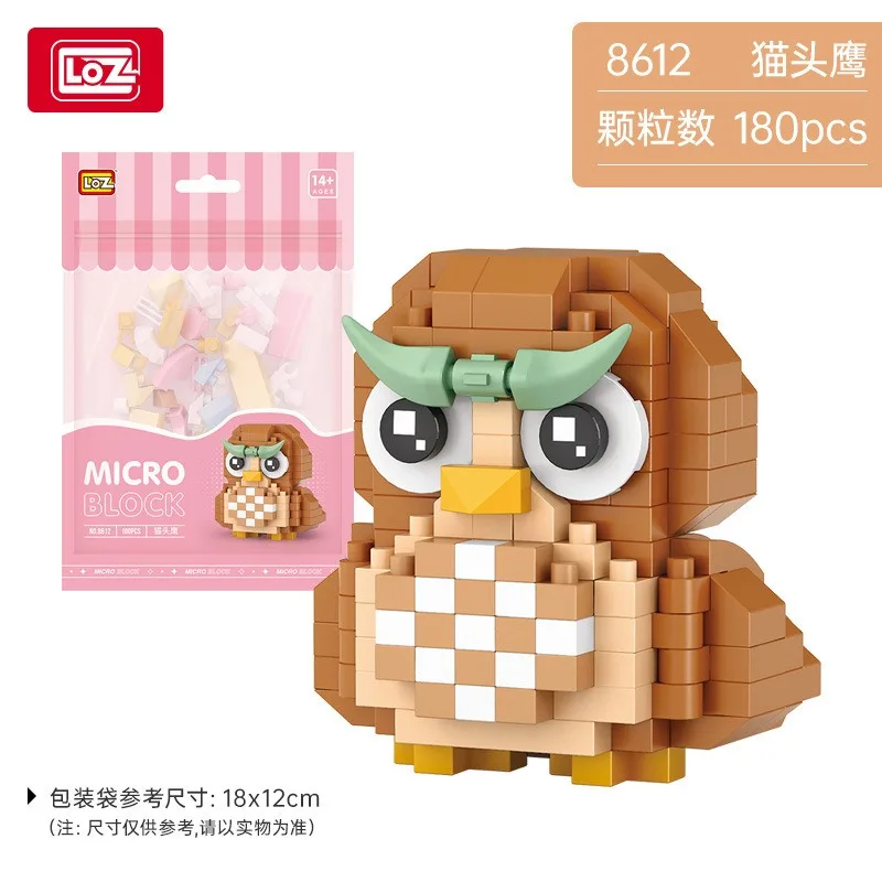 LOZ cute Cartoon Cat Animal Toy Dolphins owls chick cats dogs Model Diamond Particle Block Assembly Toys for Children's Gift 6