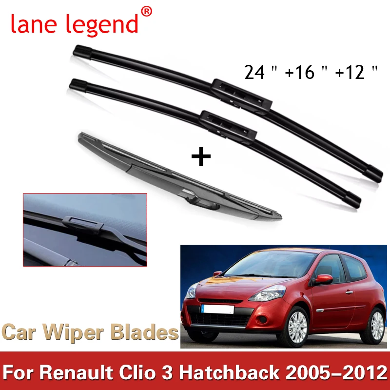 Essuie-Glace Avant et Arrière pour Renault Clio 3 III URA Back